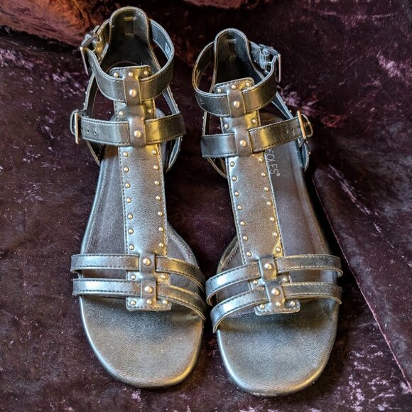 NEW Studded Gladiator Sandals, sz 8, Caged, Aerosoles - Picture 6 of 15
